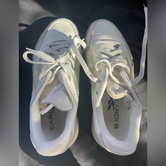 Cardi B Reebok Club B Shiny White Patent Leather & Translucent Shoes US 10 EU 41 - Picture 7 of 16